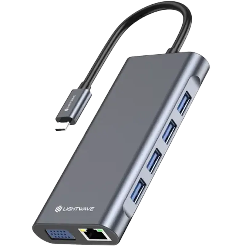 LIGHTWAVE LW-SIL-DOCK-11I1 -11 IN 1 DOCKING STATION -SILVER SERIES Mascom International.webp